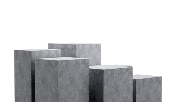 3d seis cinzento esvaziar concreto pódio, 3d ilustração png