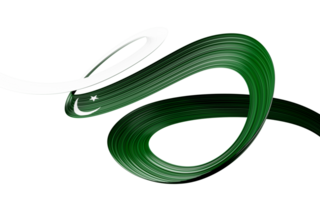Waving ribbon or banner with flag of Pakistan. Template independence day 3d illustration png