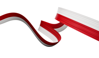 3d Flag Of Poland Country, 3d Wavy Shiny Poland Ribbon, 3d illustration png