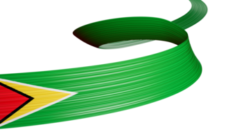 3d Flag Of Guyana Country, Shiny Wavy 3d Flag Ribbon, 3d illustration png