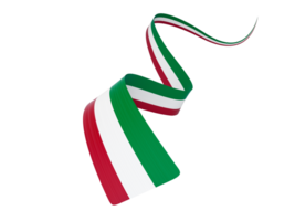 3d drapeau de Italie 3d ondulé brillant Italie ruban, 3d illustration png
