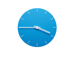 Minimal Clock time Quarter To 4 o'clock or Three forty five 3d illustration png