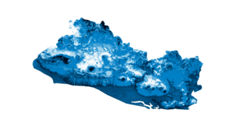 mapa de el salvador com as cores da bandeira ilustração 3d do mapa de relevo sombreado azul e branco png