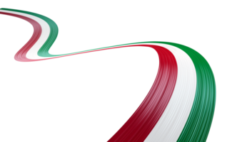 3d drapeau de Italie 3d ondulé brillant Italie ruban, 3d illustration png