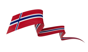 3d drapeau de Norvège, 3d brillant agitant drapeau ruban, 3d illustration png