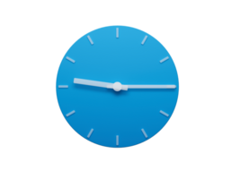 Minimal Clock time quarter past nine o'clock or Nine fifteen 3d illustration png