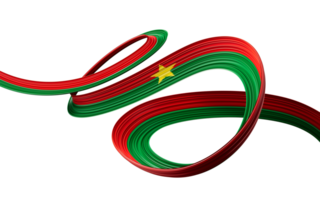 burkina faso pin symbol gewellte flagge abstrakte farben. 3D-Darstellung png