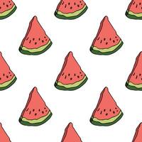 Seamless pattern with watermelon doodle for decorative print, wrapping paper, greeting cards, wallpaper and fabric vector