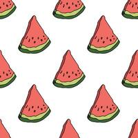 Seamless pattern with watermelon doodle for decorative print, wrapping paper, greeting cards, wallpaper and fabric vector