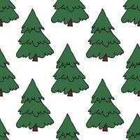 Seamless pattern with geometric minimal scandinavian Christmas tree doodle for decorative print, wrapping paper, greeting cards and fabric vector