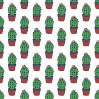 Seamless pattern with cactus doodle for decorative print, wrapping paper, greeting cards and fabric vector