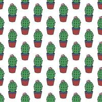 Seamless pattern with cactus doodle for decorative print, wrapping paper, greeting cards and fabric vector