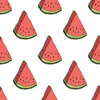 Seamless pattern with watermelon doodle for decorative print, wrapping paper, greeting cards, wallpaper and fabric vector
