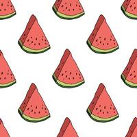 Seamless pattern with watermelon doodle for decorative print, wrapping paper, greeting cards, wallpaper and fabric vector