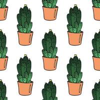 Seamless pattern with cactus doodle for decorative print, wrapping paper, greeting cards and fabric vector