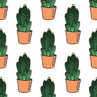 Seamless pattern with cactus doodle for decorative print, wrapping paper, greeting cards and fabric vector