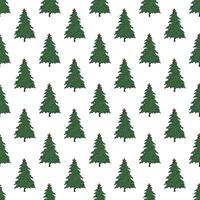 Seamless pattern with geometric minimal scandinavian Christmas tree doodle for decorative print, wrapping paper, greeting cards and fabric vector