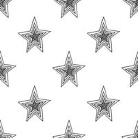 Seamless pattern with cute stars doodle for decorative print, wrapping paper, greeting cards, wallpaper and fabric vector