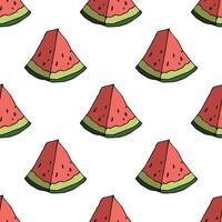 Seamless pattern with watermelon doodle for decorative print, wrapping paper, greeting cards, wallpaper and fabric vector