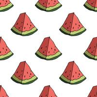 Seamless pattern with watermelon doodle for decorative print, wrapping paper, greeting cards, wallpaper and fabric vector