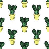 Seamless pattern with cactus doodle for decorative print, wrapping paper, greeting cards and fabric vector