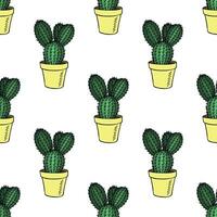 Seamless pattern with cactus doodle for decorative print, wrapping paper, greeting cards and fabric vector