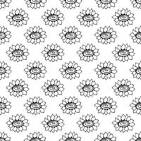 Summer seamless pattern with flowers doodle for decorative print, wrapping paper, greeting cards, wallpaper and fabric vector