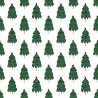 Seamless pattern with geometric minimal scandinavian Christmas tree doodle for decorative print, wrapping paper, greeting cards and fabric vector