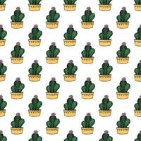 Seamless pattern with cactus doodle for decorative print, wrapping paper, greeting cards and fabric vector