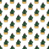 Seamless pattern with cactus doodle for decorative print, wrapping paper, greeting cards and fabric vector