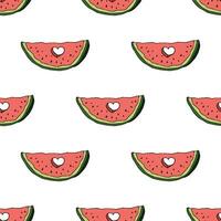 Seamless pattern with watermelon doodle for decorative print, wrapping paper, greeting cards, wallpaper and fabric vector
