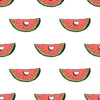 Seamless pattern with watermelon doodle for decorative print, wrapping paper, greeting cards, wallpaper and fabric vector