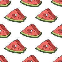 Seamless pattern with watermelon doodle for decorative print, wrapping paper, greeting cards, wallpaper and fabric vector