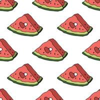 Seamless pattern with watermelon doodle for decorative print, wrapping paper, greeting cards, wallpaper and fabric vector