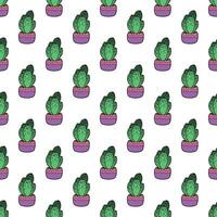 Seamless pattern with cactus doodle for decorative print, wrapping paper, greeting cards and fabric vector