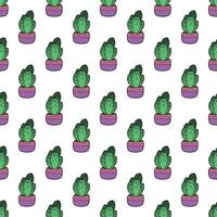 Seamless pattern with cactus doodle for decorative print, wrapping paper, greeting cards and fabric vector