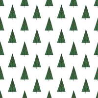 Seamless pattern with geometric minimal scandinavian Christmas tree doodle for decorative print, wrapping paper, greeting cards and fabric vector