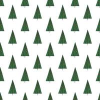 Seamless pattern with geometric minimal scandinavian Christmas tree doodle for decorative print, wrapping paper, greeting cards and fabric vector