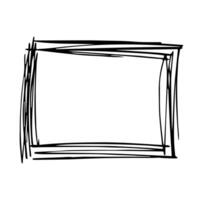 Hand drawn highlight illustration. Marker frame clipart. Ink scribble square. Single element vector