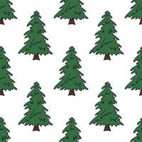 Seamless pattern with geometric minimal scandinavian Christmas tree doodle for decorative print, wrapping paper, greeting cards and fabric vector