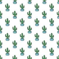 Seamless pattern with cactus doodle for decorative print, wrapping paper, greeting cards and fabric vector