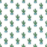 Seamless pattern with cactus doodle for decorative print, wrapping paper, greeting cards and fabric vector