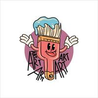 happy brush cartoon vector design