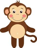 Friendly monkey standing isolated on white vector