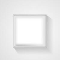 Open white empty gift box on light background. Top view. Template for your presentation, banner or poster. Vector illustration