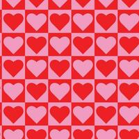 Hearts pattern seamless red and pink background for valentine day, texture for cloth fabric and textile, cover book, scrapbook, wrapping paper. vector