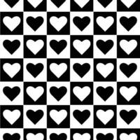 corazones modelo sin costura negro y blanco vector