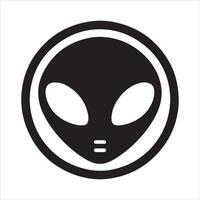 Minimal Alien Icon vector silhouette black color