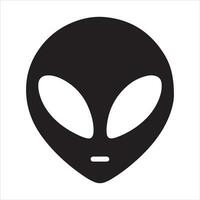 Minimal Alien Icon vector silhouette black color