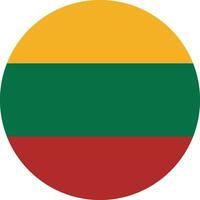 Round Lithuania flag vector . Lithuanian circle national flag isolated on white background